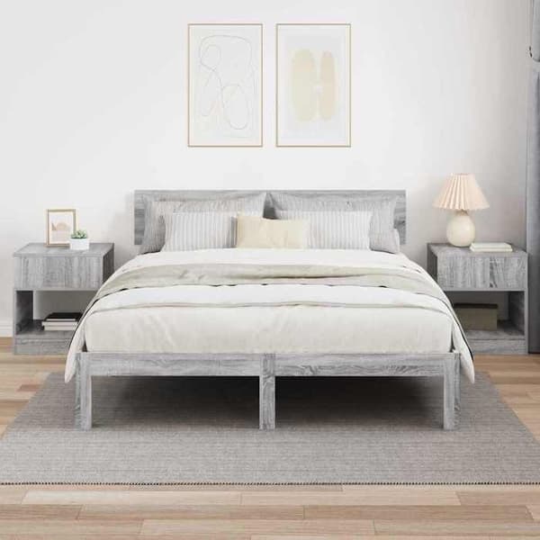 Maison Exclusive - Lisäpöytä 2 kpl Harmaa Sonoma 40,5 x 40 x 45 cm