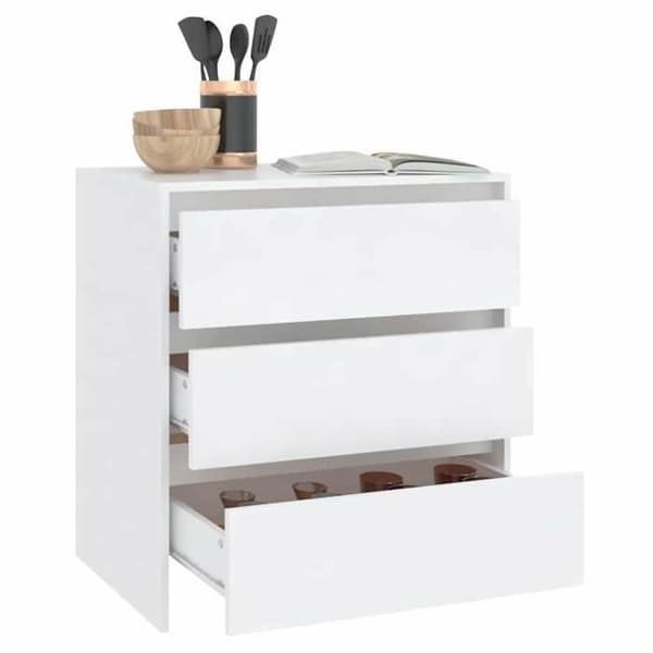 Maison Exclusive - Buffé Vit 70x41x75 cm Ingenjörsträ