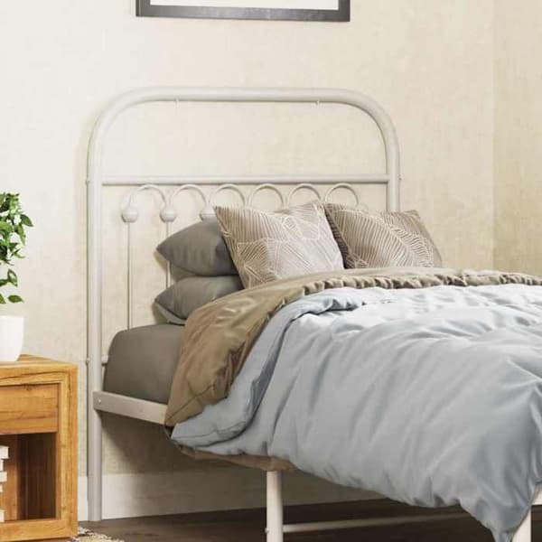 Hovedgærde - EKSKLUSIV HUS - 75 cm - Hvid metal - Klassisk - Robuste metalben Vit