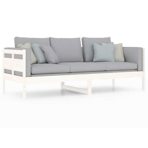 Maison Exclusive - Sängsoffa utan madrass vit massiv furu 80x200 cm Vit