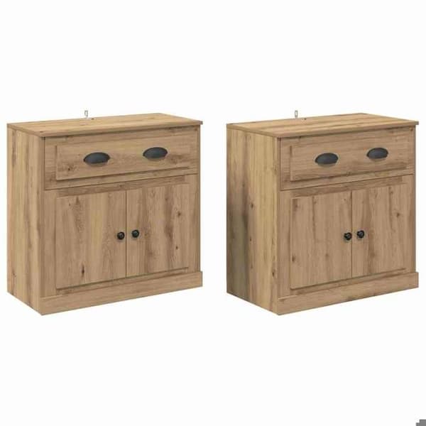 Maison Exclusive - Bufféer 2 st Ek hantverk 70 x 35,5 x 67,5 cm