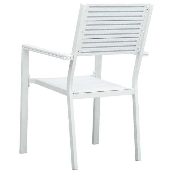 Maison Exclusive - Trädgårdsstolar set om 4 Vit PEHD Trälook