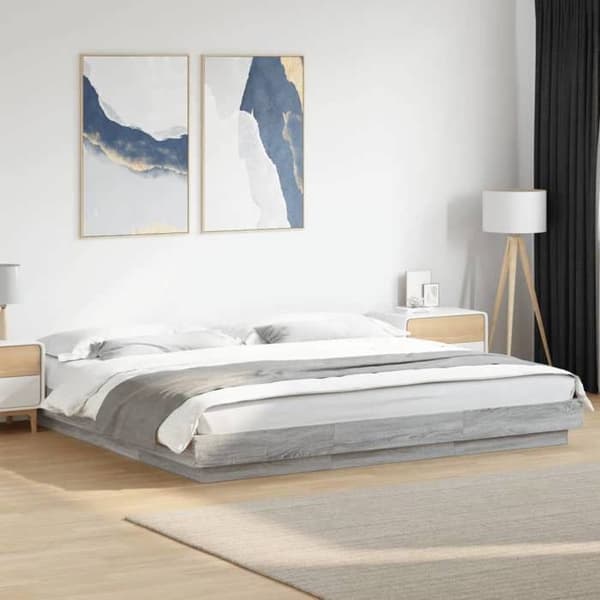 Maison Exclusive - Sengestel uden madras sonoma grå 200x200 cm Sonoma grå