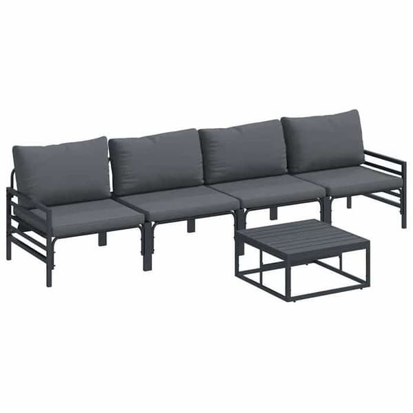 Maison Exclusive - 5 osan musta terassipöytäryhmä
