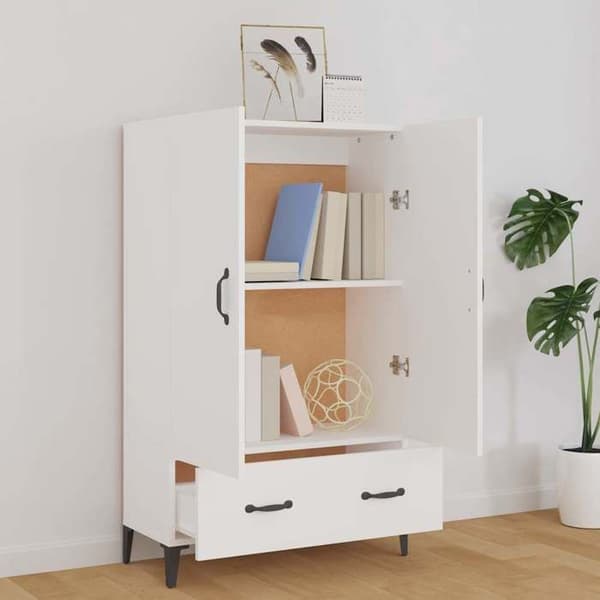 Maison Exclusive - Buffé hög Vit 70x31x115 cm Ingenjörsträ