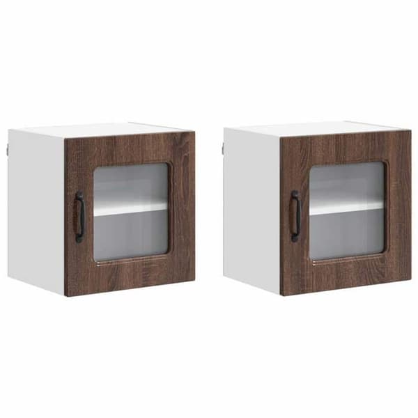 Maison Exclusive - Diskmaskinspanel Kalmar 2 st Mörk ek Brun ek