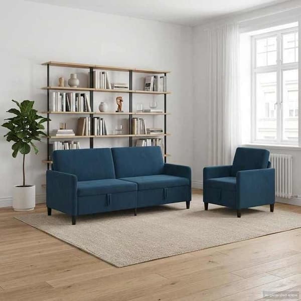 Maison Exclusive - Sofa med opbevaring 2 stk Blå Polyester