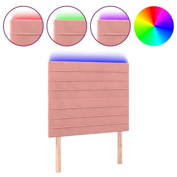 Maison Exclusive - LED-päätyruutu Rose 80x5x118/128 cm Sametti rosa