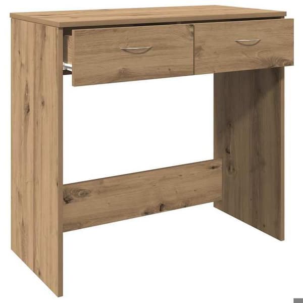 Maison Exclusive - Håndlavet egetræskontor 80x40x75 cm ingeniørtræ Ek