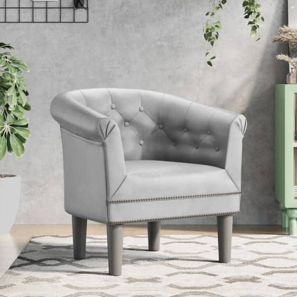 Maison Exclusive - Silverfärgad fåtölj i konstläder Silver