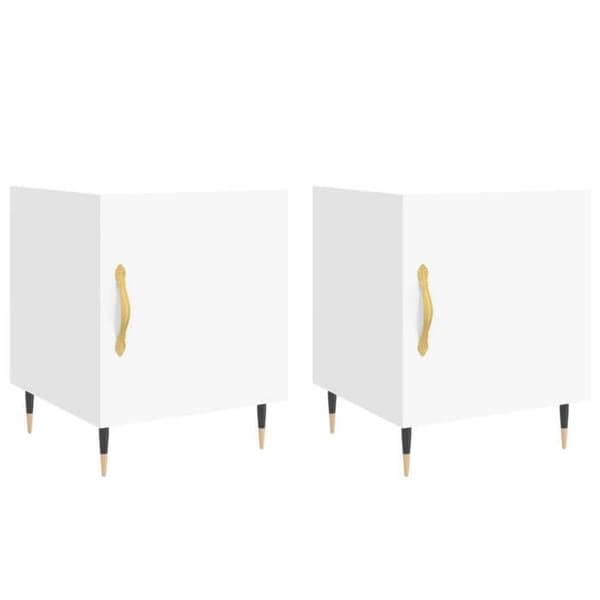 Maison Exclusive - Sängbord 2 st vit 40x40x50 cm ingenjörsträ Vit