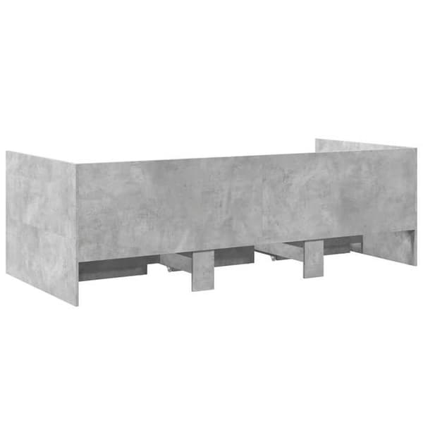 Dagseng - EKSKLUSIV HUS - 75x190 cm - 3 skuffer - Beton grå - Lamelseng betong grå