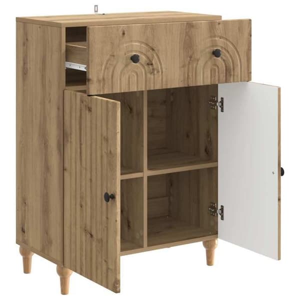 Maison Exclusive - Buffet i håndlavet egetræ 66 x 34,5 x 90 cm Ingeniørtræ