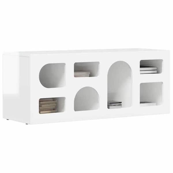 Maison Exclusive - TV-møbel ELST 100 x 35 x 40 cm Hvid højglans
