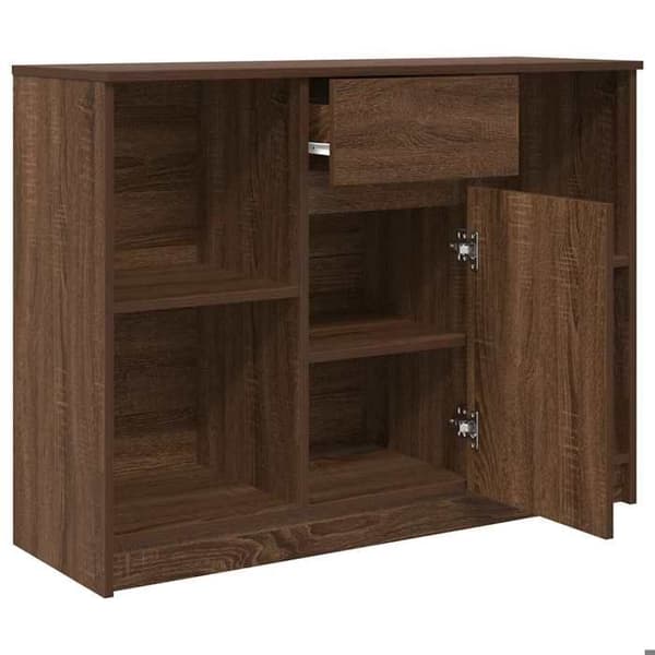 Maison Exclusive - Buffé med låda i brun ek 101x35x76 cm ingenjörsträ