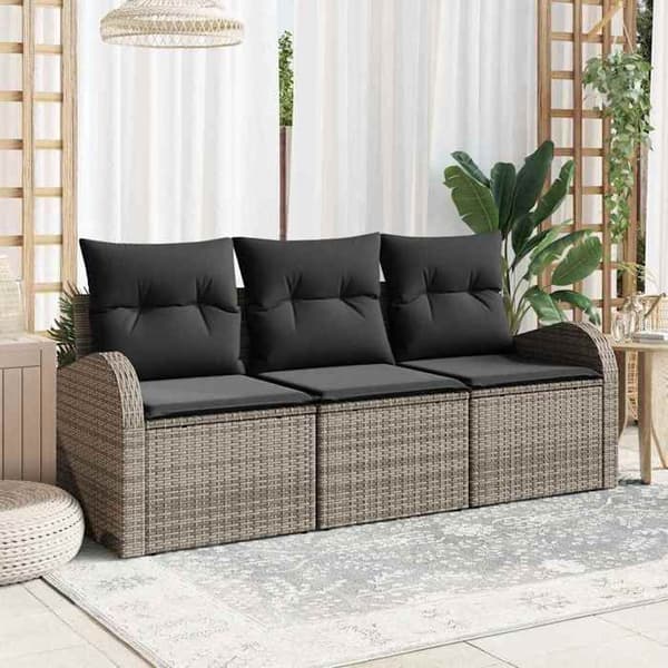 Havemøbler - MAISON EXCLUSIVE - Modulær - Grå - Poly rattan - 3 dele Grå