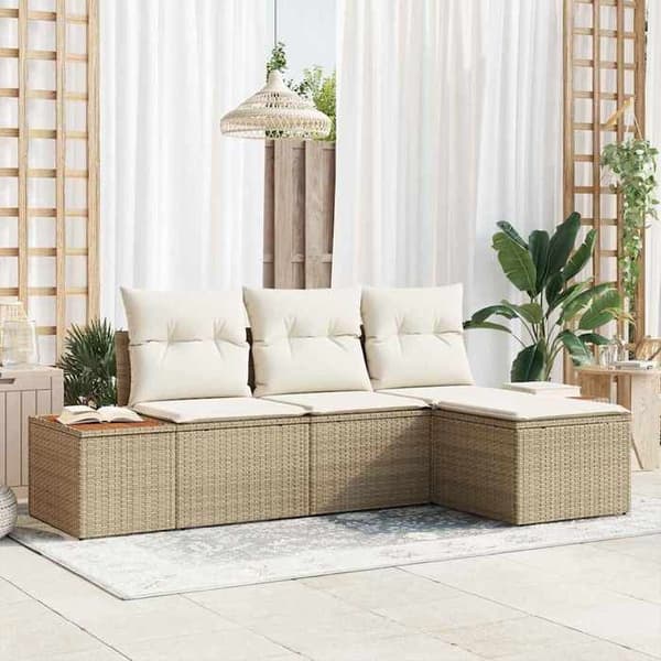 Havemøbler - EKSKLUSIVT HUS - Modulerbart - Beige - Poly rattan - UV-resistent beige