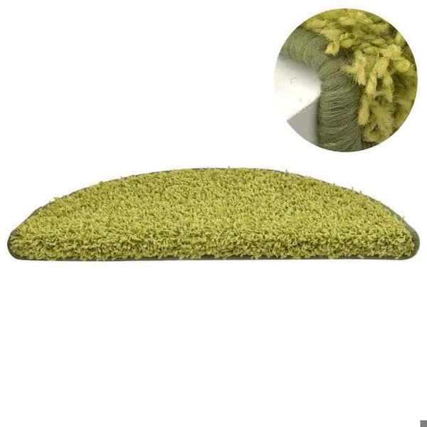 Maison Exclusive - Trappmatta 15 delar 56 x 17 x 3 cm Grön Halvcirkelformad