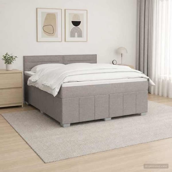 Maison Exclusive - Boxspring säng med madrass Taupe 140 x 190 cm Tyg Mol