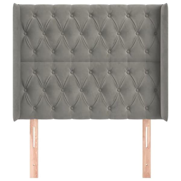 Maison Exclusive - Pääty, jossa korvat, Vaaleanharmaa 93x16x118/128 cm Sametti Ljusgrått