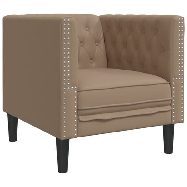 Maison Exclusive - Chesterfield lænestol cappuccino i kunstlæder