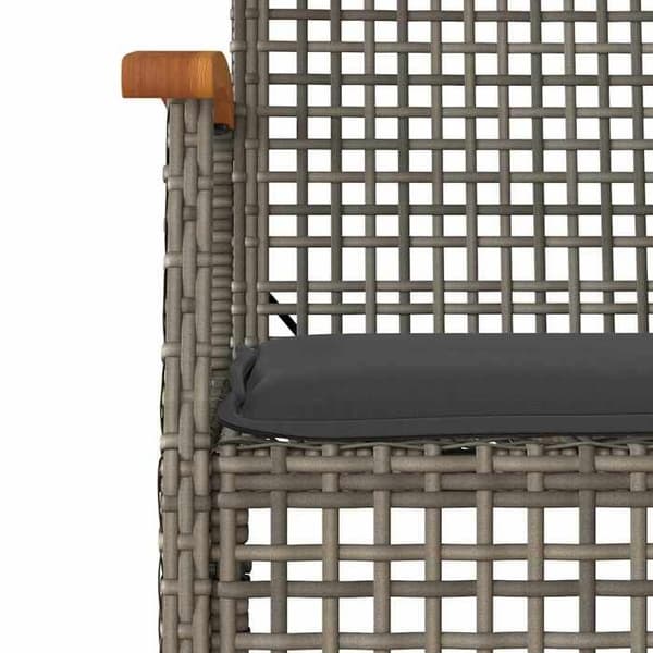 Maison Exclusive - 7-osainen harmaa rottinkinen puutarhakalustesarja ja tyynyt