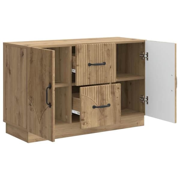 Maison Exclusive - Buffet i håndlavet egetræ 89 x 34,5 x 57 cm Ingeniørtræ