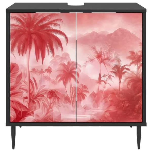 Maison Exclusive - Badeværelsesskab AACHEN Sort eg 60 x 40 x 61 cm