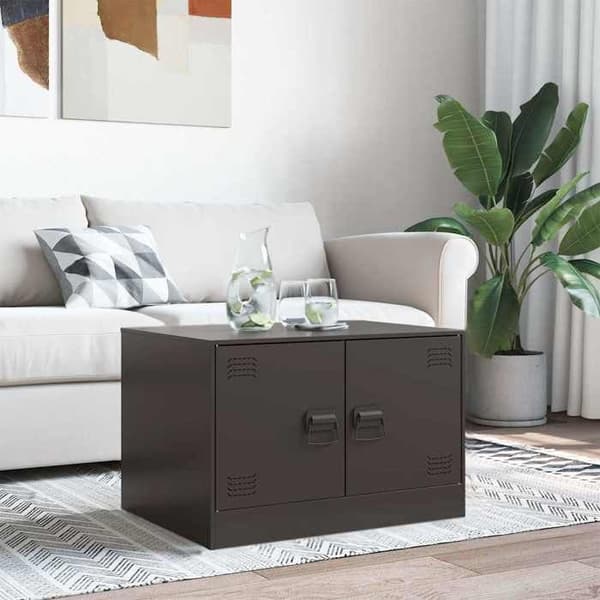 Bord - EKSKLUSIV HUS - 67x50x44 cm - Sort - Koldvalset stål - Stor opbevaring Svart