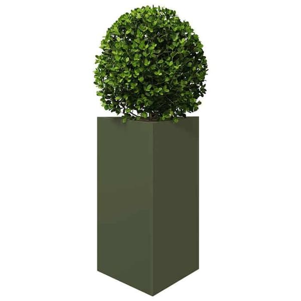 Maison Exclusive - Triangulär olivgrön kruka 50x43x75 cm i stål