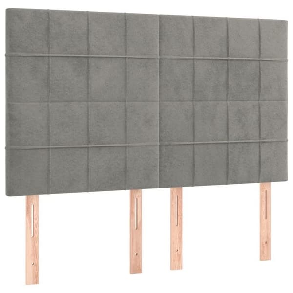 Maison Exclusive - LED-päätyharso Vaaleanharmaa 144x5x118/128 cm Sametti ljusgrått
