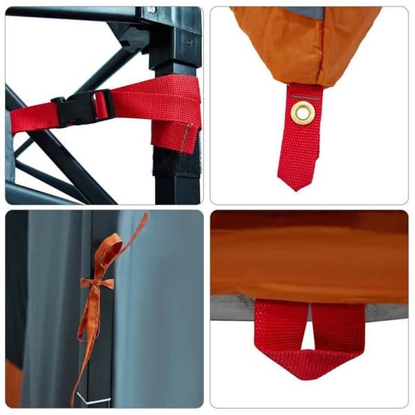 Maison Exclusive - Indertelt til 6 personer Grå og orange taffeta