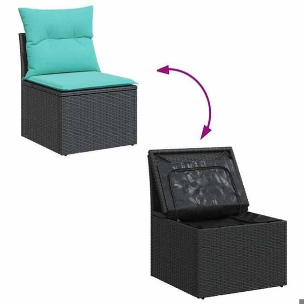 Maison Exclusive - Have møbler med puder 2 stk sort flettet hartræ