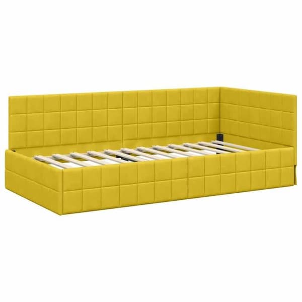 Maison Exclusive - Keltainen kulmasänky 90 cm x 190 cm Sametti