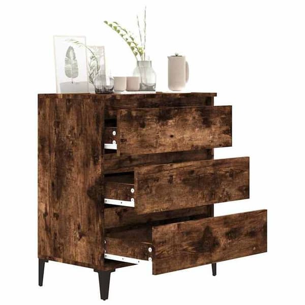 Maison Exclusive - Buffet Røget Eg 60x35x70 cm Ingeniørtræ