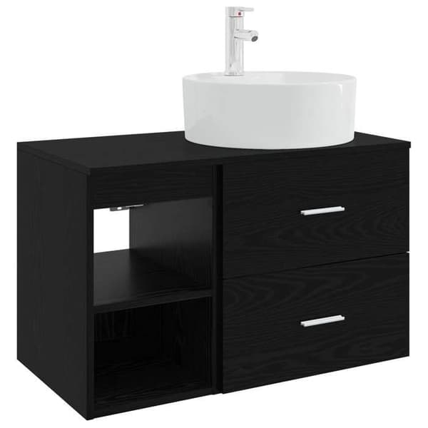 Maison Exclusive - Kylpyhuoneen kalustesarja 2 kpl Musta tammi