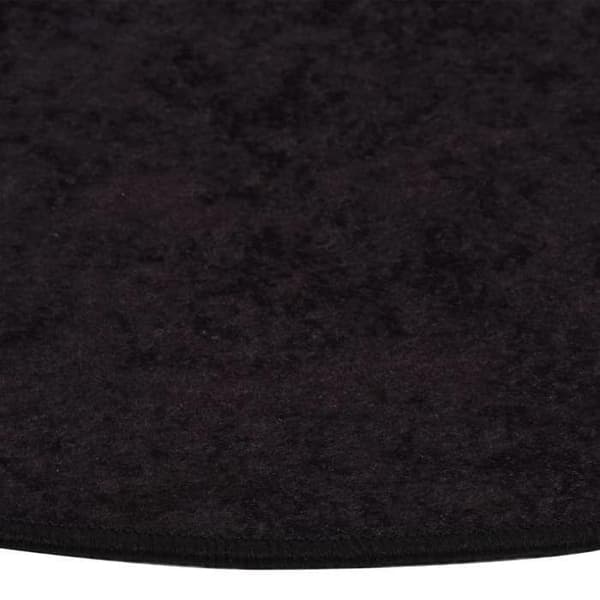 Rundt tæppe - Eksklusivt hjem - Antracit - Ø 200 cm - Vaskbart polyester velour 30°C antracit