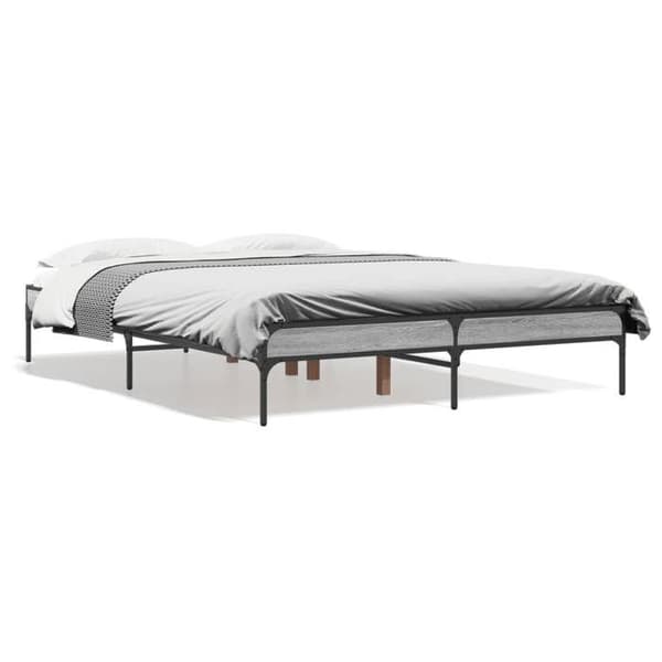Maison Exclusive - Sengestel uden madras sonoma grå 140x190 cm Sonoma grå