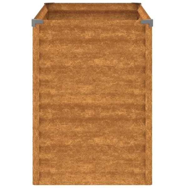 Höjd planteringslåda - Exklusivt Hem - Cortenstål - 100 x 50 x 69 cm - Vikbar kant Rost