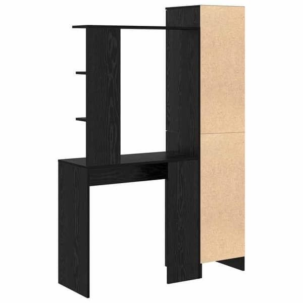 Maison Exclusive - Kontor med hylde og opbevaring 2 dele Sort eg svart ek