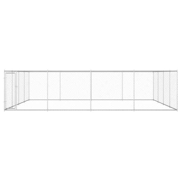 Maison Exclusive - Udendørs hundehus i galvaniseret stål 760x760x185 cm Silver