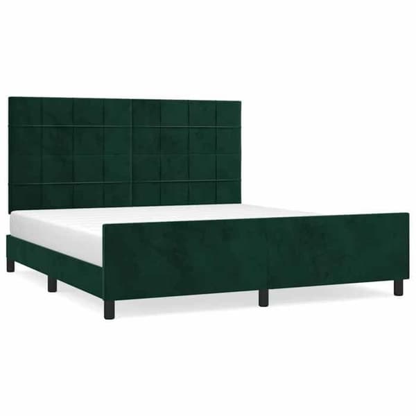 Maison Exclusive - Sängram utan madrass mörkgrön 160x200 cm sammet