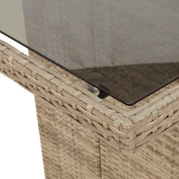 Maison Exclusive - Puutarhakalusteryhmä ja tyynyt 9 kpl beige sekoitus
