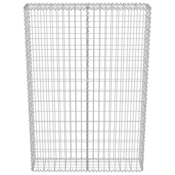 Maison Exclusive - Gabionseinä galvanoidulla teräksellä, 100x20x150 cm silver-