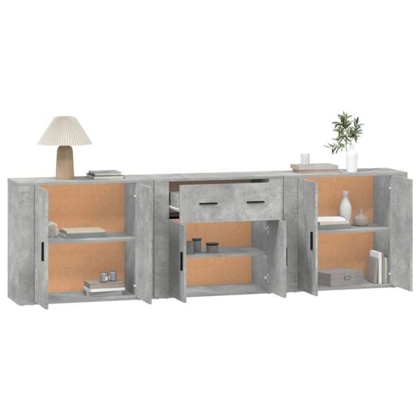 Maison Exclusive - Bufféer 3 st grå betong ingenjörsträ