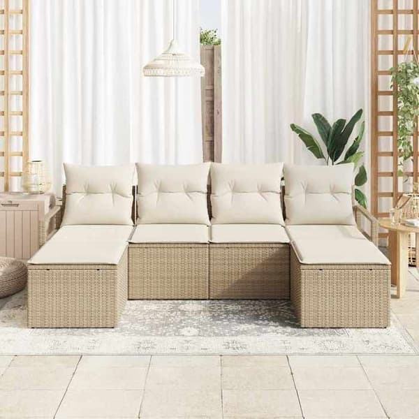 Maison Exclusive - Sæt af 6 pc Sofaer Beige og Creme Polyrotin