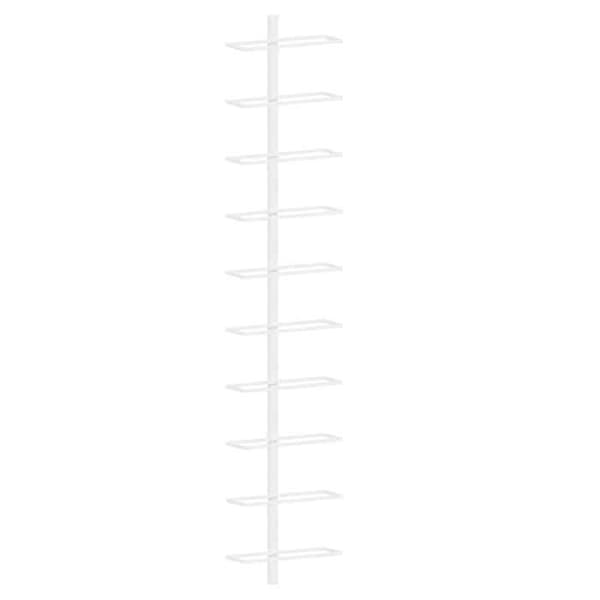 Seinäteline viinille - EXKLUSIIVINEN KOTI - 10 pulloa - Seinälle - Valkoinen - Metalli Vit