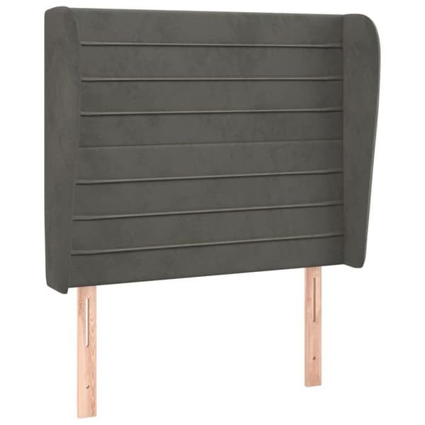 Maison Exclusive - Päätylevy korvilla Tummanharmaa 93x23x118/128 cm Sametti Mörkgrå