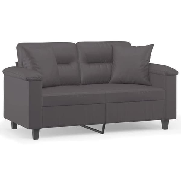 Maison Exclusive - 2-personers sofa med grå puder 120 cm i kunstlæder