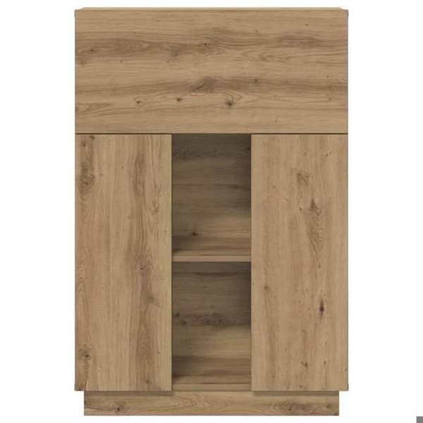 Maison Exclusive - Håndlavet egetræskontor i ingeniørtræ 71,5 x 31,5 x 106,5 cm